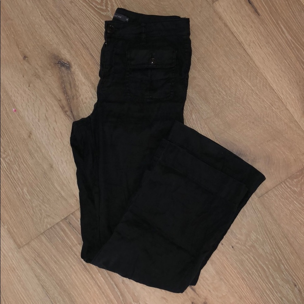 Linen black flowy pants